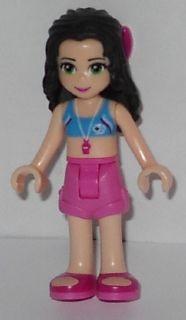 LEGO Minifigure-Emma, Dark Pink Shorts, Bikini Top With Whistle, Bow-Friends-FRND063-Creative Brick Builders